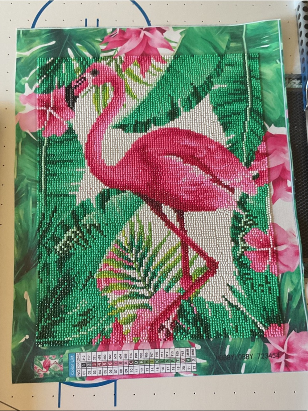 Flamingo wall diamond art
